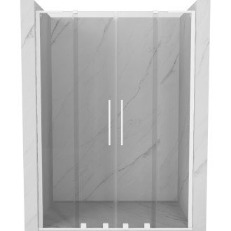 Mexen Velar L Duo posuvné sprchové dveře 160 cm, průhledné, bílé - 871-160-003-02-20