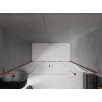 Posuvné sprchové dveře Mexen Velar L Duo 180 cm, průhledné, růžové zlato - 871-180-003-02-60