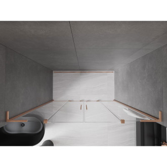 Posuvné sprchové dveře Mexen Velar L Duo 200 cm, průhledné, kartáčovaná měď - 871-200-003-02-65