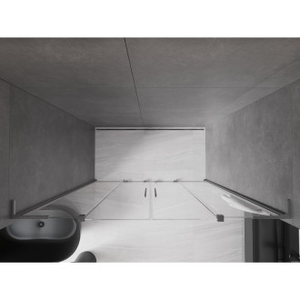 Posuvné sprchové dveře Mexen Velar L Duo 180 cm, průhledné, kartáčovaná pistolově šedá - 871-180-003-02-66