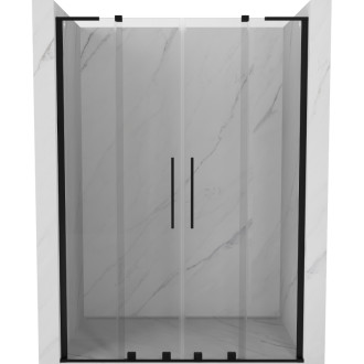 Mexen Velar L Duo posuvné sprchové dveře 140 cm, průhledné, černé - 871-140-003-02-70