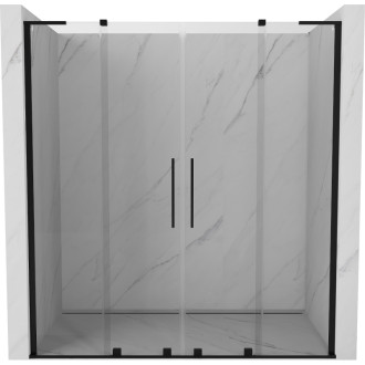Mexen Velar L Duo posuvné sprchové dveře 200 cm, průhledné, černé - 871-200-003-02-70