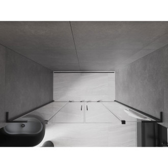 Mexen Velar L Duo posuvné sprchové dveře 200 cm, průhledné, černé - 871-200-003-02-70