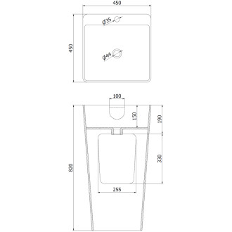 Volně stojící umyvadlo Mexen Neva z konglomerátu 45 x 45 cm, matně bílá - 26614500