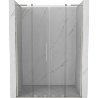 Posuvné sprchové dveře Mexen Velar L Duo 160 cm, průhledné, kartáčovaný nikl - 871-160-003-02-97