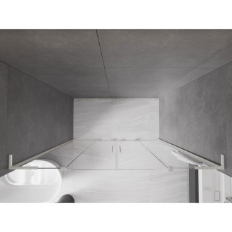 Posuvné sprchové dveře Mexen Velar L Duo 170 cm, průhledné, kartáčovaný nikl - 871-170-003-02-97