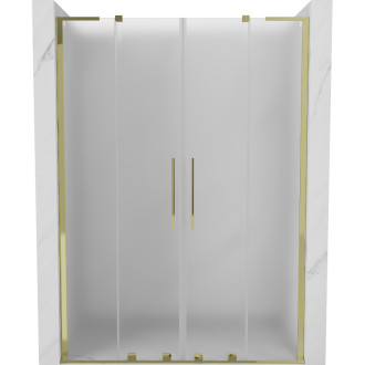 Posuvné sprchové dveře Mexen Velar L Duo 160 cm, matné, zlaté - 871-160-003-32-50