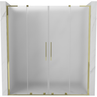 Posuvné sprchové dveře Mexen Velar L Duo 180 cm, matné, zlaté - 871-180-003-32-50