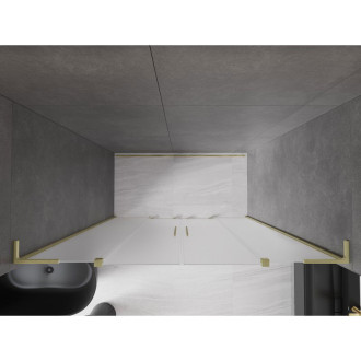 Posuvné sprchové dveře Mexen Velar L Duo 170 cm, matné, kartáčované zlato - 871-170-003-32-55