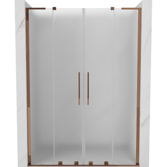 Posuvné sprchové dveře Mexen Velar L Duo 160 cm, matné, růžové zlato - 871-160-003-32-60