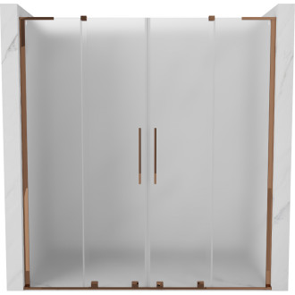 Posuvné sprchové dveře Mexen Velar L Duo 170 cm, matné, růžové zlato - 871-170-003-32-60