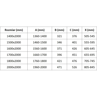 Posuvné sprchové dveře Mexen Velar L Duo 200 cm, matné, růžové zlato - 871-200-003-32-60