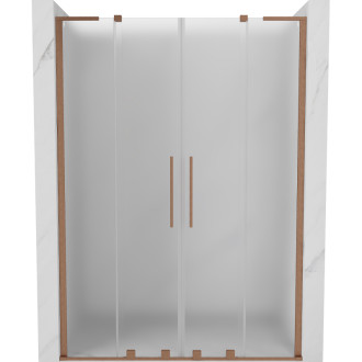 Posuvné sprchové dveře Mexen Velar L Duo 140 cm, matné, kartáčovaná měď - 871-140-003-32-65
