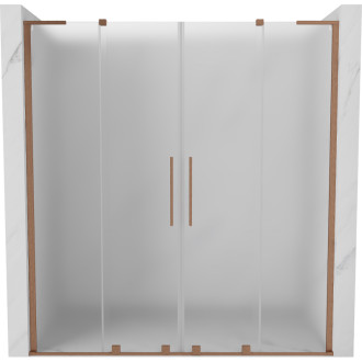 Posuvné sprchové dveře Mexen Velar L Duo 180 cm, matná, kartáčovaná měď - 871-180-003-32-65