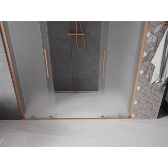 Posuvné sprchové dveře Mexen Velar L Duo 200 cm, matné, kartáčovaná měď - 871-200-003-32-65