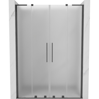 Posuvné sprchové dveře Mexen Velar L Duo 160 cm, matné, kartáčovaná pistolově šedá - 871-160-003-32-66