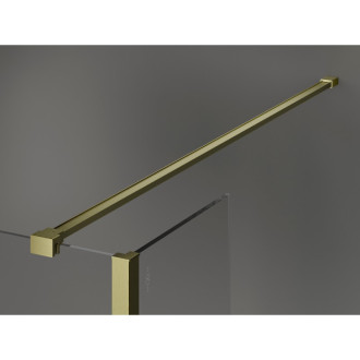 Mexen Kioto Sprchová zástěna 130 x 80 x 30 cm, černý rám, kartáčované zlato - 800-130-080-221-55-70-030