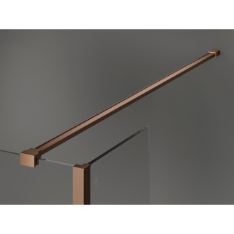 Mexen Kioto Sprchová zástěna 100 x 90 x 30 cm, černý rám, kartáčovaná měď - 800-100-090-221-65-70-030