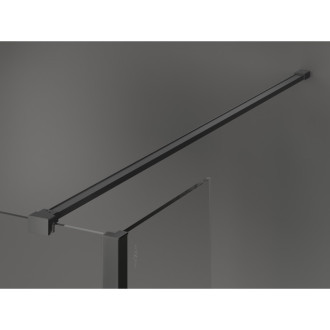 Mexen Kioto Sprchová zástěna 130 x 90 x 30 cm, černý rám, stříbrná - 800-130-090-221-95-70-030