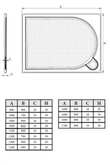 LARA - vanička litý mramor, obdélník 1100x800x30 mm, bez nožiček , VANKCOBDEL1180