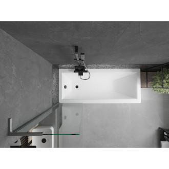 Vanová zástěna Mexen Next L s jedním křídlem 50 x 150 cm, průhledná, kartáčovaná pistolově šedá - 895-050-000-03-00-66