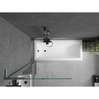 Vanová zástěna Mexen Next L s jedním křídlem 80 x 150 cm, průhledná, kartáčovaná pistolově šedá - 895-080-000-03-00-66