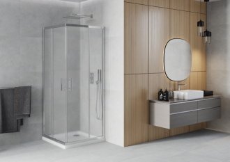 Mexen Rio čtvercový sprchový kout 90x90 cm, mráz, chrom + vanička 860-090-090-01-30-4010