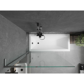 Vanová zástěna Mexen Next L s jedním křídlem 100 x 150 cm, průhledná, kartáčovaná pistolově šedá - 895-100-000-03-00-66