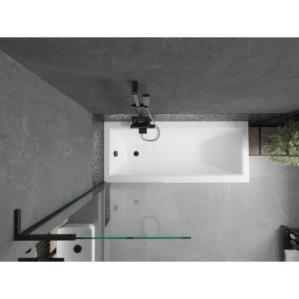 Vanová zástěna Mexen Next L s jedním křídlem 70 x 150 cm, průhledná, černá - 895-070-000-03-00-70