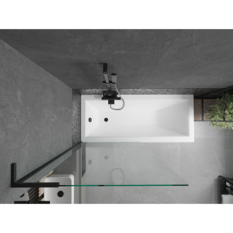 Vanová zástěna Mexen Next L s jedním křídlem 90 x 150 cm, průhledná, černá - 895-090-000-03-00-70