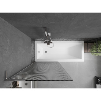 Vanová zástěna Mexen Next L s jedním křídlem 80 x 150 cm, pruhy, chrom - 895-080-000-03-09-01