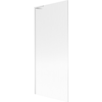 Vanová zástěna Mexen Next L s jedním křídlem 80 x 150 cm, pruhy, bílá - 895-080-000-03-09-20