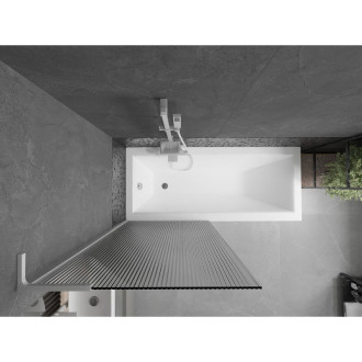 Vanová zástěna Mexen Next L s jedním křídlem 80 x 150 cm, pruhy, bílá - 895-080-000-03-09-20