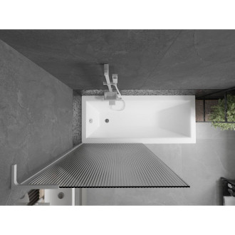 Vanová zástěna Mexen Next L s jedním křídlem 90 x 150 cm, pruhy, bílá - 895-090-000-03-09-20