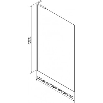 Vanová zástěna Mexen Next L s jedním křídlem 50 x 150 cm, pruhy, zlatá - 895-050-000-03-09-50