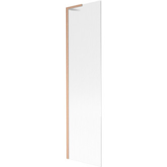 Vanová zástěna Mexen Next L s jedním křídlem 50 x 150 cm, pruhy, kartáčovaná měď - 895-050-000-03-09-65