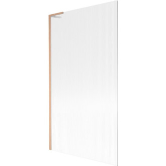 Vanová zástěna Mexen Next L s jedním křídlem 100 x 150 cm, pruhy, kartáčovaná měď - 895-100-000-03-09-65