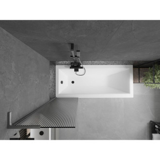 Vanová zástěna Mexen Next L s jedním křídlem 50 x 150 cm, pruhy, kartáčovaná pistolově šedá - 895-050-000-03-09-66