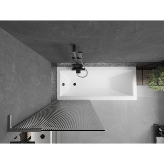 Vanová zástěna Mexen Next L s jedním křídlem 70 x 150 cm, pruhy, kartáčovaná pistolově šedá - 895-070-000-03-09-66