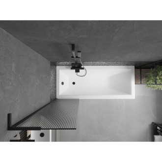 Vanová zástěna Mexen Next L s jedním křídlem 50 x 150 cm, pruhy, černá - 895-050-000-03-09-70