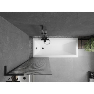 Vanová zástěna Mexen Next L s jedním křídlem 60 x 150 cm, pruhy, černá - 895-060-000-03-09-70