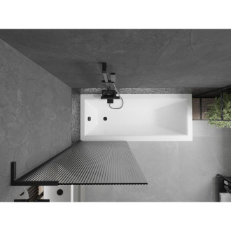 Vanová zástěna Mexen Next L s jedním křídlem 70 x 150 cm, pruhy, černá - 895-070-000-03-09-70