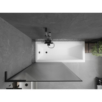 Vanová zástěna Mexen Next L s jedním křídlem 90 x 150 cm, pruhy, černá - 895-090-000-03-09-70