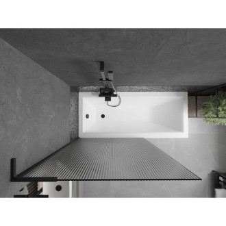 Vanová zástěna Mexen Next L s jedním křídlem 100 x 150 cm, pruhy, černá - 895-100-000-03-09-70