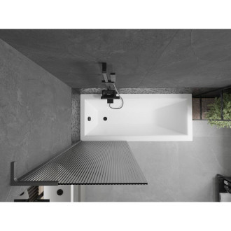 Vanová zástěna Mexen Next L s jedním křídlem 70 x 150 cm, pruhy, stříbrná - 895-070-000-03-09-95