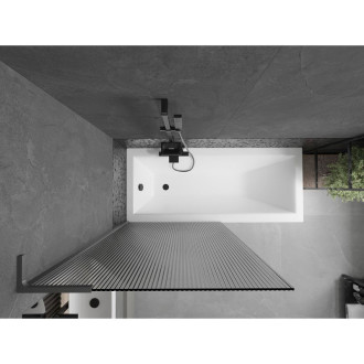 Vanová zástěna Mexen Next L s jedním křídlem 90 x 150 cm, pruhy, stříbrná - 895-090-000-03-09-95