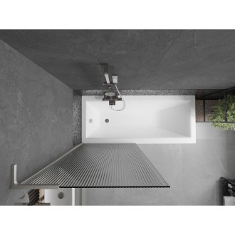 Vanová zástěna Mexen Next L s jedním křídlem 80 x 150 cm, pruhy, kartáčovaný nikl - 895-080-000-03-09-97