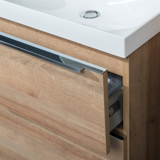 Mailo, koupelnová skříňka s keramickým umyvadlem, 810x385x476 mm spodní, dub Riviera CN526
