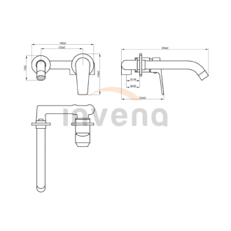 Invena DOKOS BP-19-U04-A Podomítková umyvadlová baterie, černá