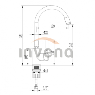 Invena GLAMOUR BZ-02-L17-V Dřezová baterie, černá-zlatá